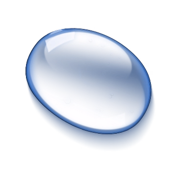 Large clear water droplet on a white background, symbolising purity and sustainability.